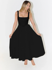 Emilia | Elegantes Kleid mit Midi Länge – Schwarz