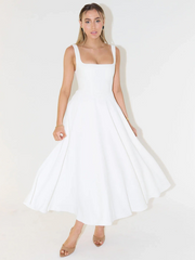 Emilia | Elegantes Kleid mit Midi Länge – Weiß