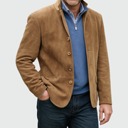 Aberley - Weiche Jacke mit Knopfleiste – Braun