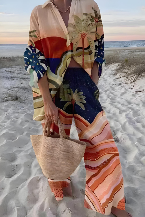 Olive - Stylisches Set mit Abgefahrenen Mustern Damen