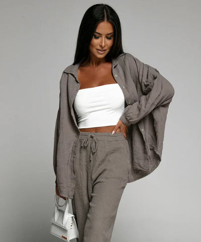 Pauline - übergroße musselinbluse freya