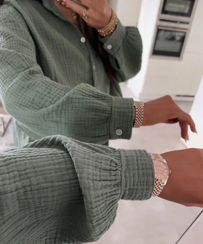 Pandora - übergroße musselinbluse