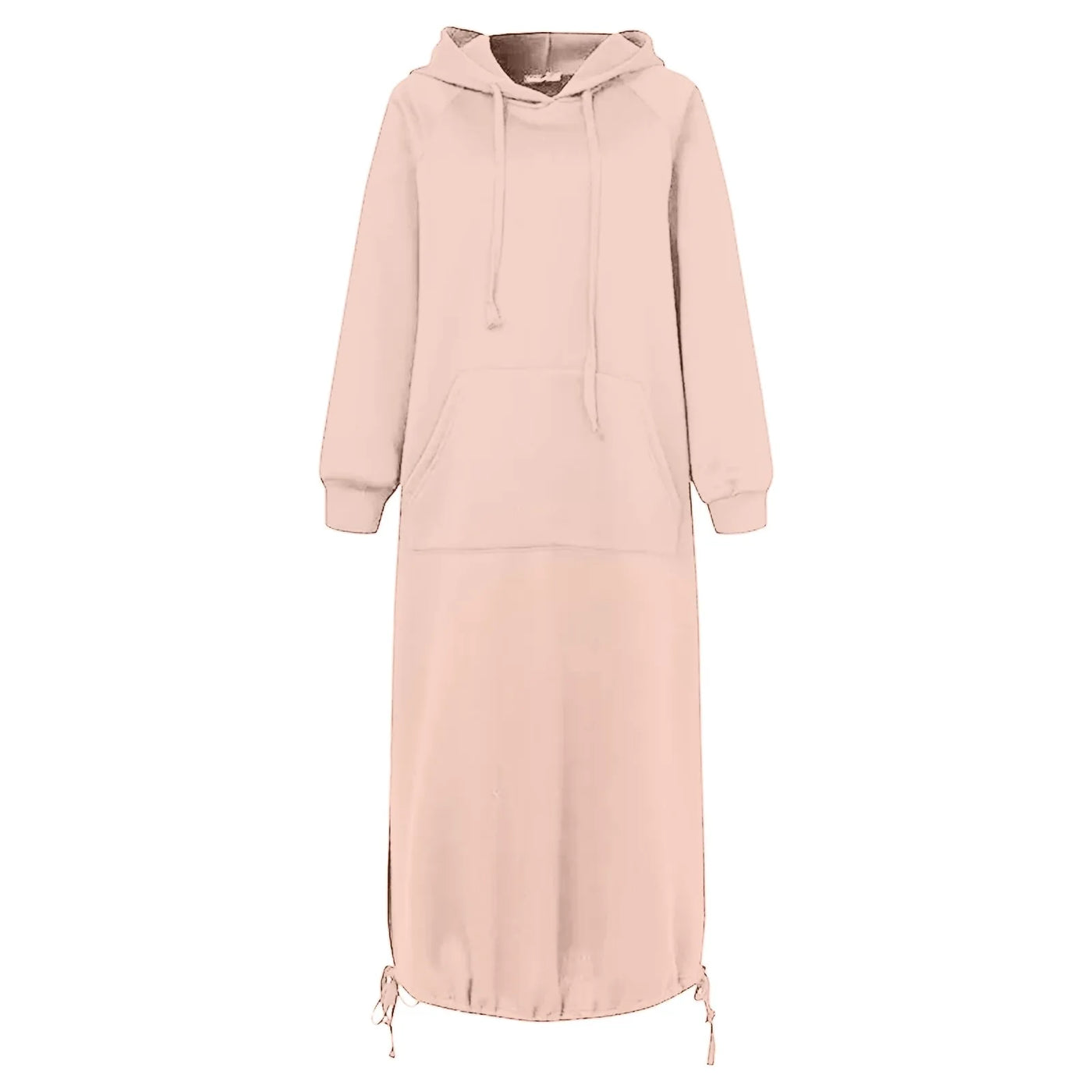 Urbanes hoodie-kleid mit kängurutasche