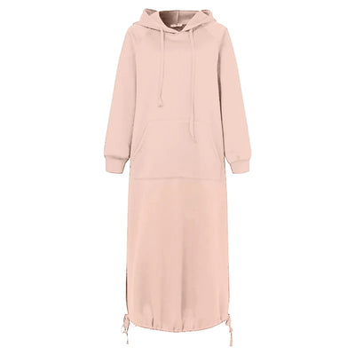 Urbanes hoodie-kleid mit kängurutasche