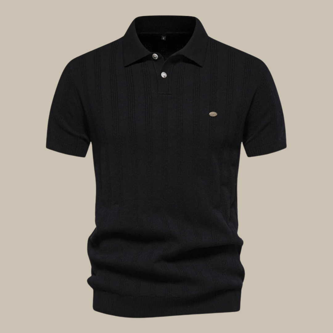 Valentin Strick-Poloshirt mit Knopfleiste