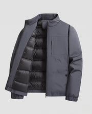 Männer gesteppte thermo Übergangsjacke mit Stehkragen – Grau