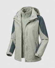 Damen Zwei-in-Eins Softshell- und Fleece-Outdoorjacke mit Kapuze Nord Taschen – Damen Softshell 1312L Erbsengrün