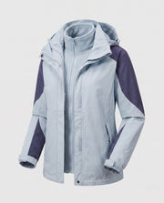 Damen Zwei-in-Eins Softshell- und Fleece-Outdoorjacke mit Kapuze Nord Taschen – Damen Hellblau (Mod. 1312L)
