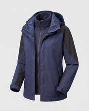 Damen Zwei-in-Eins Softshell- und Fleece-Outdoorjacke mit Kapuze Nord Taschen – Herren Dunkelblau (Mod. 1312N)