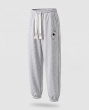 Herren gefütterte Fleece Jogginghose mit Kordelzug, elastischen Bündchen und Astronauten Druck Nord Taschen – Grau