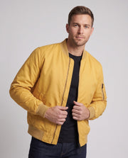 Herren gepolsterte Bomberjacke im Aviator-Stil mit Ärmelutilitytasche und gepolstertem Thermofutter Nord Taschen – Dunkelblau mit Baumwollfüllung