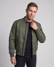 Herren Leichte Nylon Flug Bomberjacke mit Ärmel Utility Tasche Nord Taschen – Schwarz (mit Polsterung)