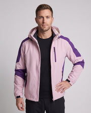 Leichte wasserabweisende Kapuzen-Softshelljacke für Herren mit Kontraststreifen und Brustreißverschluss Nord Taschen – Erwachsenenmodell Grau