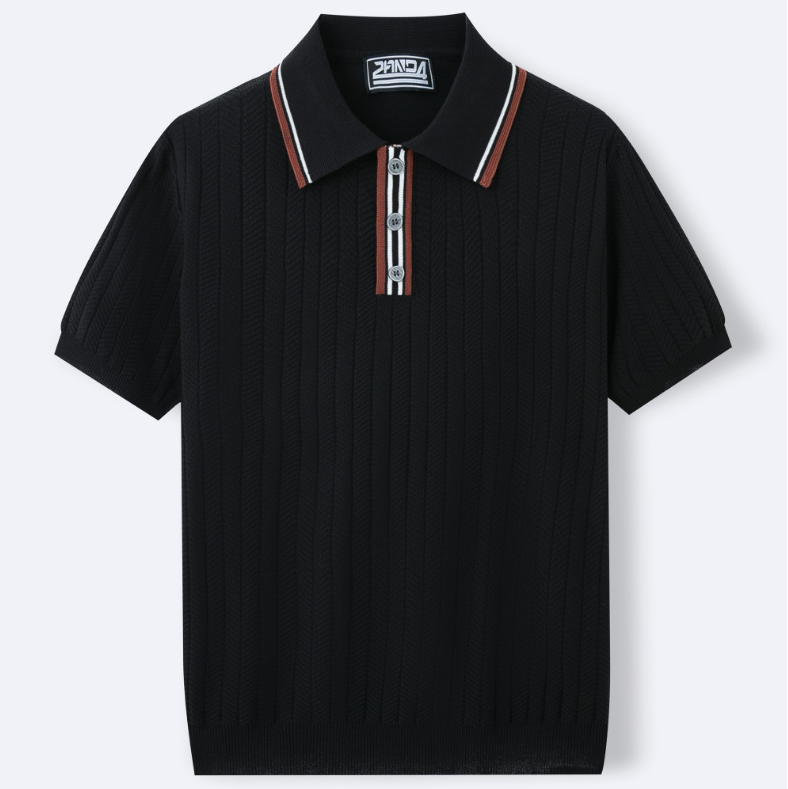 David Strick Poloshirt mit Kontrastkragen