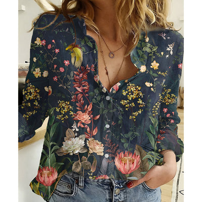 Elenita | Klassisches Hemd mit Marmorprint und Knöpfen (Saison 2)