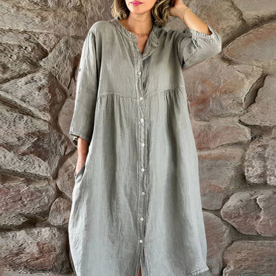 Hemdblusenkleid mit Knopfleiste für Damen