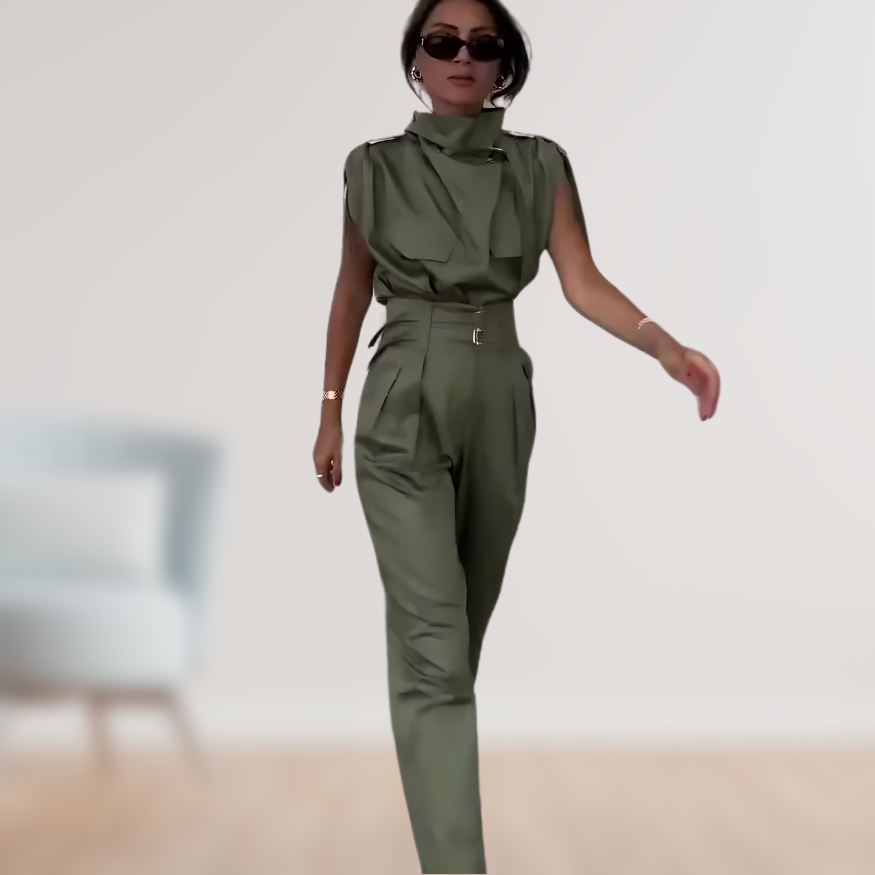 Ärmelloser Jumpsuit | Taillierter Schnitt | Elegante Raffinesse