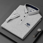 Raffaele | Herren Poloshirt Kurzarm mit Knopfdesign – Grau