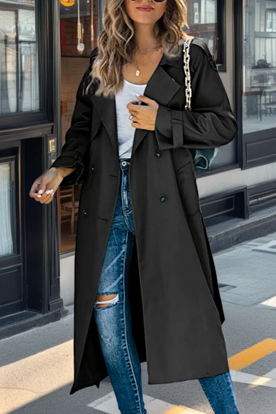 Langer Trenchcoat für Damen | Zweireiher