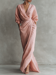Rosa Maxikleid aus Leinenmischung: Atmungsaktiv und Elegant für den Sommer – Rosa