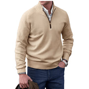 Lukas | Eleganter Und Komfortabler Herren-Strickpullover Mit Viertelreißverschluss – Braun