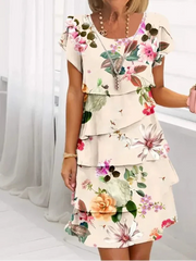 Helena™ - Elegantes Komfort-Rüschkleid – Aprikose