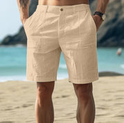 Daniel | Herren Klassische Passform Freizeit Strandshorts – Khaki