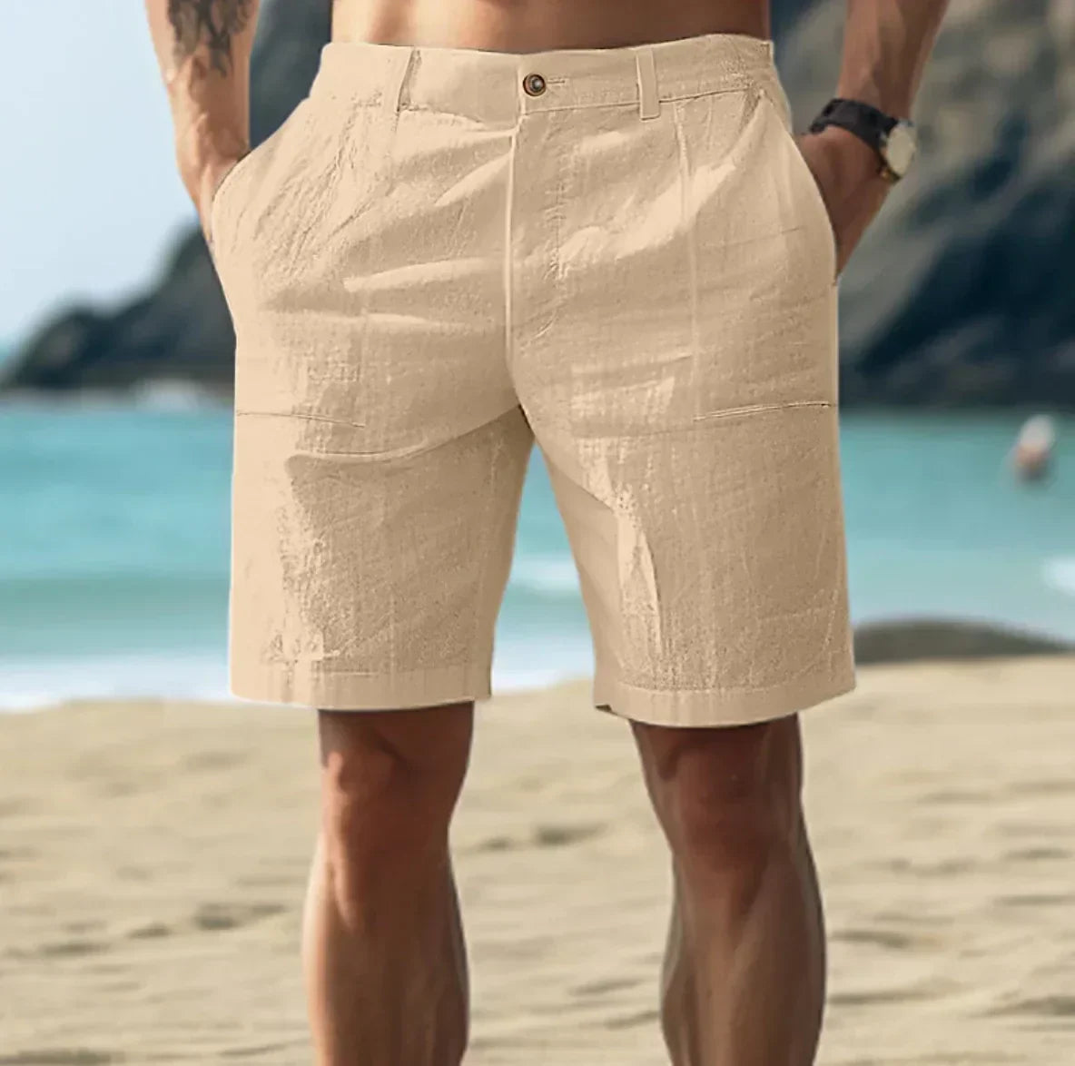 Sommer-Leinen-Shorts für Männer