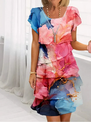 Caroline™ - Elegantes Komfort-Rüschenkleid – Blütenfarbe