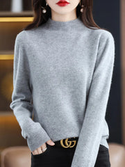 Pure Schurwolle Damenpullover – Grau