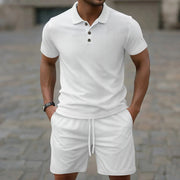 Sommerfeld | Modernes Sommer-Polo-Set für Herren (1 kaufen, 1 GRATIS dazu) – Weiß