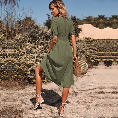 Laureen - Lässiges Midikleid mit Knöpfen