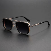 Herren Retro Metall Punk Sonnenbrillen – Vintage UV Schutz Shades – Silber/Schwarz