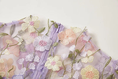 Chinny - Bohemian Transparentes Besticktes Kleid