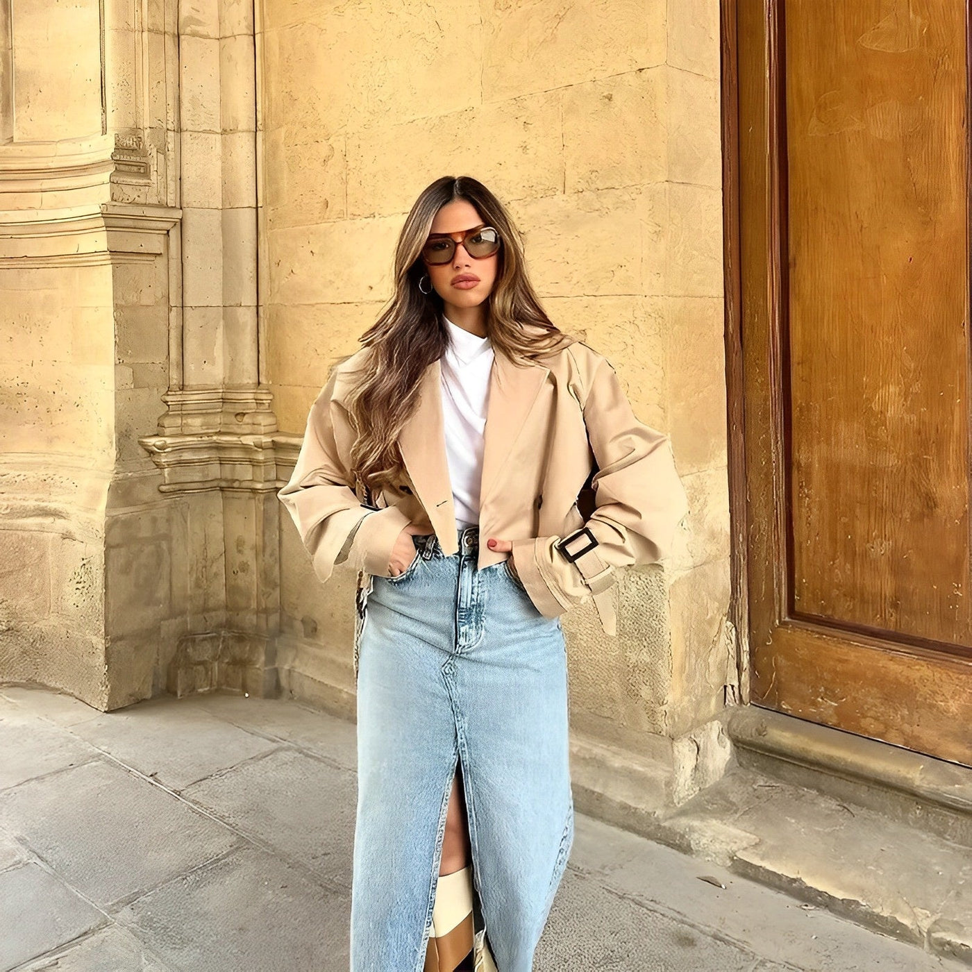 Nessa - Gekürzter Trenchcoat