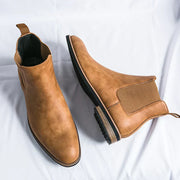Herren Slip On Hohe Lederschuhe – Espressobraun