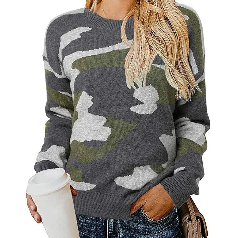 Le Clair | Leopard Camouflage Strickpullover