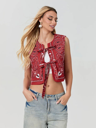 Y2K Bandana Wickel-Top Trendiges Cropped Streetwear-Oberteil - Liora