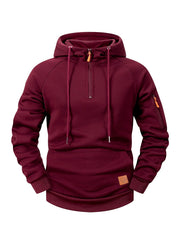 Quenford - Softtouch-Reißverschluss-Hoodie – Rot