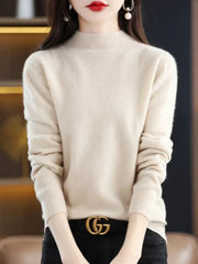 Pure Schurwolle Damenpullover – Beige
