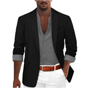 Farington - Taillierter Leinenblazer – Schwarz
