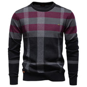 Lukas | Modischer Herrenpullover mit Rautendesign – Rot