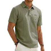 Grafton - Strukturiertes Kurzarm-Poloshirt – Militärgrün