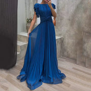 Mud™ - Elegantes Plissiertes Abendkleid – Blau