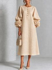 Anavise - Elegantes Midikleid – Beige