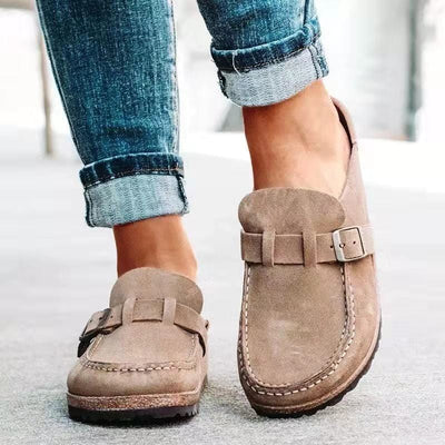 Klassische Wildleder-Slip-On Clogs für Damen