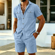 Sommerfeld | Leinen-Set für Herren (1 kaufen, 1 GRATIS dazu) – Himmelblau