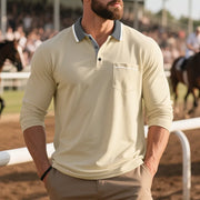 Balcombe - Soft-Touch Langarm-Poloshirt – Aprikose