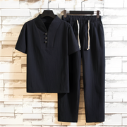 Cyril - Herren-Outfit mit Hemd und Hose - perfekt für sonnige Tage – Schwarz