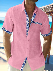 Eastcott - Lässiges Sommerhemd mit Ethno-Print – Pink-Marine